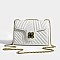 Chevron Turn-Lock Chain Shoulder Bag