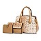 3 IN 1 CROCODILE PATTERN SATCHEL CLUTCH SET