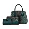 3 IN 1 CROCODILE PATTERN SATCHEL CLUTCH SET