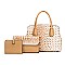 3 IN 1 CROCODILE PATTERN SATCHEL CLUTCH SET