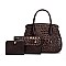 3 IN 1 CROCODILE PATTERN SATCHEL CLUTCH SET