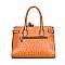 3 IN 1 CROC-OSTRICH SCARFED SATCHEL SET