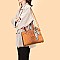 3 IN 1 CROC-OSTRICH SCARFED SATCHEL SET