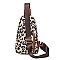 Multi-Compartment Leopard Shoulder Backpack