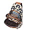 Multi-Compartment Leopard Shoulder Backpack