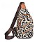 Multi-Compartment Leopard Shoulder Backpack