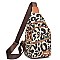 Multi-Compartment Leopard Shoulder Backpack