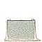 POSH LUXURY EDITH GLITTER BOX CLUTCH WITH SLING CHAIN JY-18389G