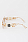 Pack of 12 Gold Lion Head Emblem Bulky Square Sunglasses Set