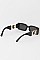 Pack of 12 Gold Lion Head Emblem Bulky Square Sunglasses Set