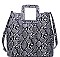 SNAKE SKIN TOTE BAG WITH LONG STRAP