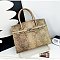 Exceptional Crocodile Padlock Two-Tone Satchel