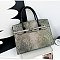 Exceptional Crocodile Padlock Two-Tone Satchel