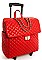 QUILTED DESIGN FASHION TRAVEL LUGGAGE WITH CHAIN ACCENT