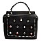 Ruffle Satchel with Multi Studded Strap