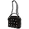 Ruffle Satchel with Multi Studded Strap