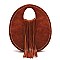 Fringe Accent Round Medium Satchel