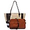 Plaid Check 2-in-1 Shopper & Clutch Set