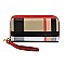 Plaid Check Double Zip Around Wallet Wristlet