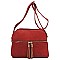 Multi Compartment Zip Tassel Crossbody Bag