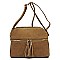 Multi Compartment Zip Tassel Crossbody Bag