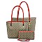 2-in-1 Diamond Check Tote Set