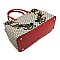 Diamond Check Embroidered Flower Satchel