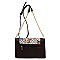 Flower Print Diamond Check Crossbody Bag