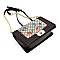 Flower Print Diamond Check Crossbody Bag