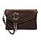 Round Logo Envelope Crossbody Clutch