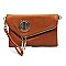 Round Logo Envelope Crossbody Clutch