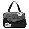 Embroidered Flower Patch Satchel