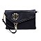 Round Logo Envelope Crossbody Clutch