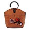 Round Top Handle Flower Satchel