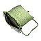 Ostrich Croc Flapover Crossbody Bag