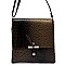Ostrich Croc Flapover Crossbody Bag