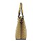 Ostrich Print Metal Handle Inner Bag 3 in 1 Tote SET