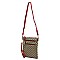 Multi Zipper Diamond Check Crossbody Bag
