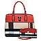 2 IN 1 Plaid Check Print Padlock Satchel