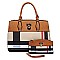 2 IN 1 Plaid Check Print Padlock Satchel