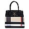 Padlock Accent Plaid Check Satchel