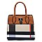 Padlock Accent Plaid Check Satchel