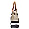 Padlock Accent Plaid Check Satchel