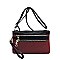 Nylon Multi Compartment Zip Clutch Crossbody Bag