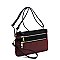 Nylon Multi Compartment Zip Clutch Crossbody Bag