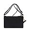 Nylon Multi Compartment Zip Clutch Crossbody Bag