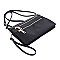 PEGASO Nylon Multi Compartment Zip Clutch Crossbody Bag