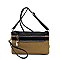 Nylon Multi Compartment Zip Clutch Crossbody Bag