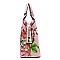 3-in-1 Glossy Flower Printed Satchel Set