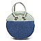 Denim Colorblock Round Convertible Backpack Tote